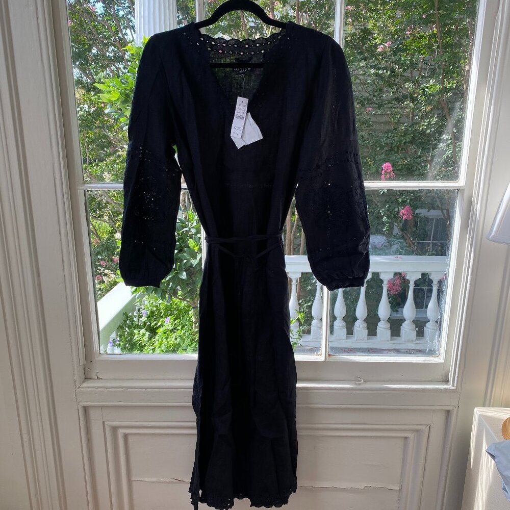 NWT Black J. Crew Bungalow Embroidered Tunic